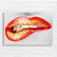 Bold Red & Gold Lips Canvas Print - Glamorous Wall Art