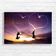 Romantic Heart Sunset Couple Canvas Print