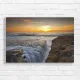 Serene Sunset Waterfall Ocean Canvas Print