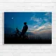 Boy & Moon Silhouette Bicycle Canvas Print
