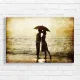 Romantic Beach Kiss Sunset Vintage Canvas Print