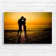 Romantic Couple Silhouette Beach Sunset Canvas Print