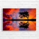 Vibrant Sunset Tree Reflection Canvas Print