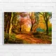 Golden Forest Path Autumn Canvas Print