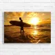 Sunset Surfer Silhouette Canvas Print