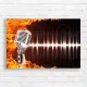 Ignite Your Sound: Fire Microphone Canvas Print