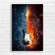 Electric Guitar Fire & Water Canvas Print