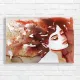 Abstract Red Woman Portrait Canvas Print