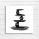 Zen Balance Stacked Stones Black Canvas Print