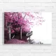 Enchanting Pink Forest & Boat Canvas Print