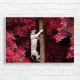 Majestic White Tiger Climbing Red Jungle Canvas Print