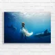 Enchanting Mermaid & Dolphin Underwater Canvas Print