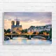 Parisian Sunset Notre Dame Bridge Canvas Print