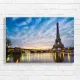 Paris Eiffel Tower Seine River Sunset Canvas Print