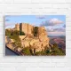 Epic Castle on Cliffside Landscape Canvas Print
