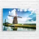 Iconic Dutch Windmill & Canal Landscape Canvas Print
