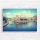 Urban Canal Bridge & Architecture Canvas Print