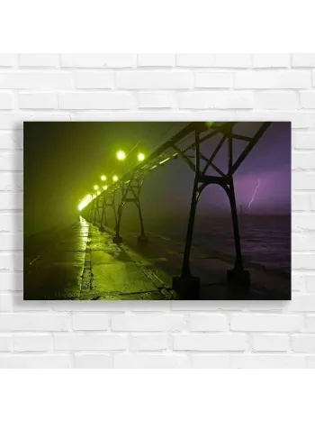 Misty Lighthouse Storm Canvas Print