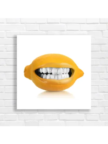 Grinning Lemon Funny Fruit Face Canvas Print