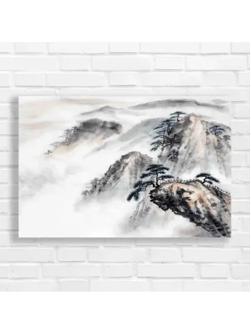 Serene Mountain Mist Landscape Canvas Print