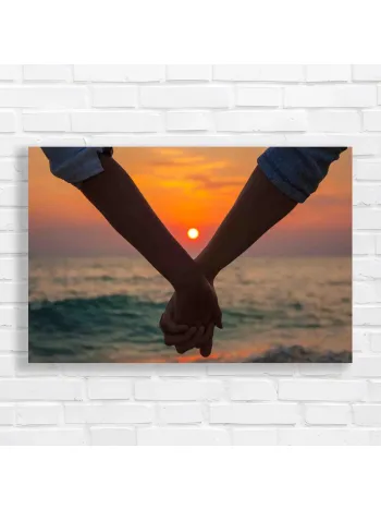 Romantic Sunset Embrace Canvas Print
