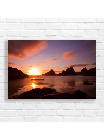 Serene Sunset Coastal Rocks Canvas Print