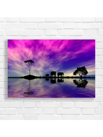 Serene Elephant Silhouette Canvas Print