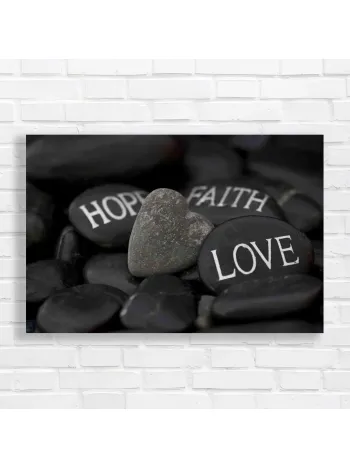 Inspirational Words Heart Stone Canvas Print