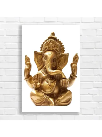 Exquisite Brass Ganesha Statue Canvas Print