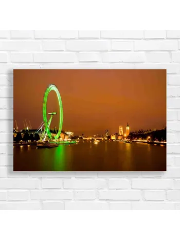 London Eye Nightscape Big Ben Canvas Print