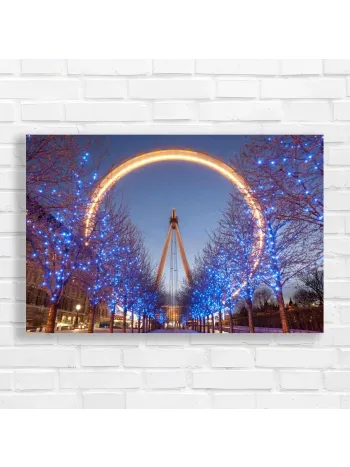 London Winter Lights Ferris Wheel Canvas Print