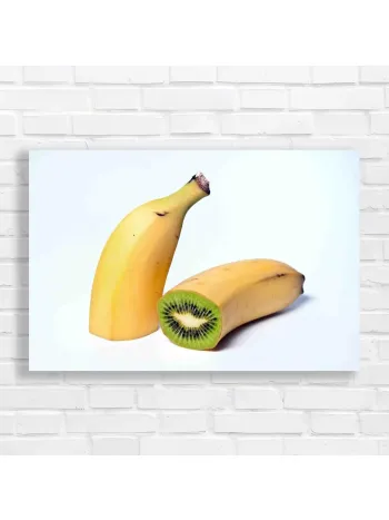 Surreal Fruit Fusion Banana Kiwi Canvas Print