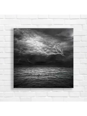 Dramatic Stormy Sea Lightning Canvas Print