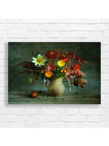 Autumn Harvest Floral Still Life Canvas Print