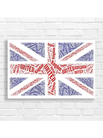 Union Jack Word Art Canvas Print