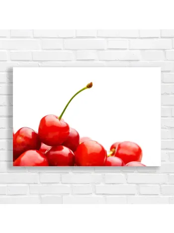 Vibrant Red Cherries Still Life Canvas Print