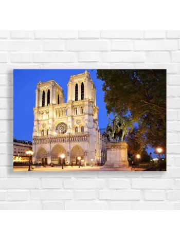 Majestic Notre Dame at Dusk Canvas Print