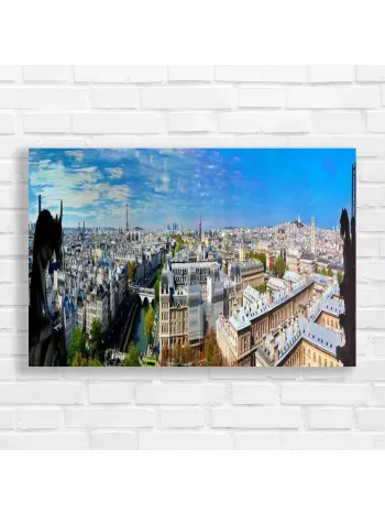 Paris Skyline Gargoyle View Canvas Print