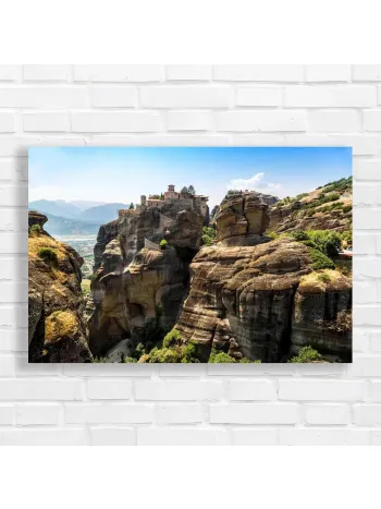 Meteora Monasteries Greece Landscape Canvas Print