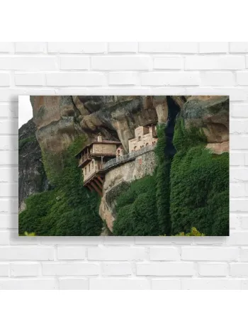 Monastery Cliffside Serenity Canvas Print