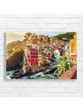 Vibrant Riomaggiore Italian Village Canvas Print