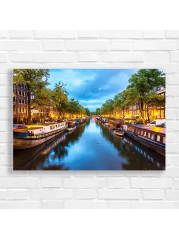 Amsterdam Canal Houseboats Canvas Print