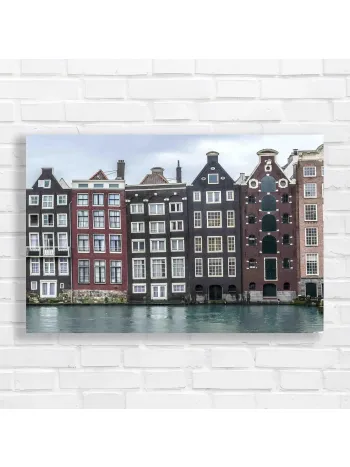 Charming Amsterdam Canal Houses Canvas Print
