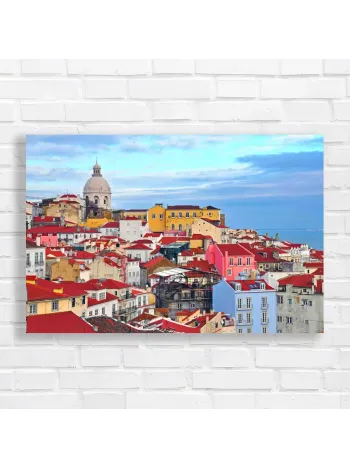 Vibrant Lisbon Rooftops Cityscape Canvas Print