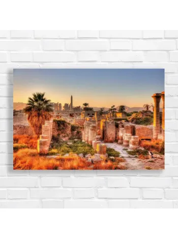 Ancient Egyptian Temple Sunset Canvas Print