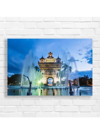 Patuxai Landmark Fountain Laos Canvas Print