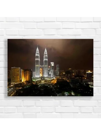 Majestic Petronas Towers Night Skyline Canvas Print