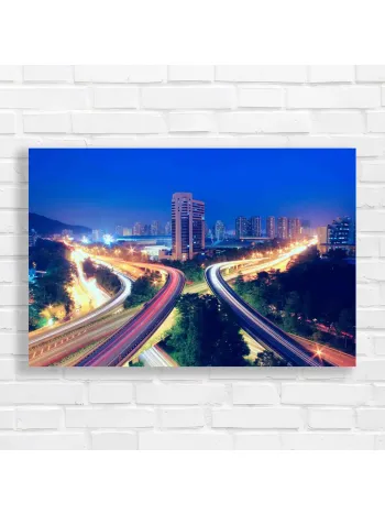 Modern Cityscape Highway Canvas Print