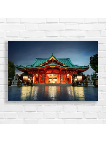 Vibrant Red Japanese Shrine Canvas Print